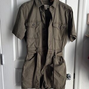 Universal Thread Olive Green Short Sleeve Jumpsuit